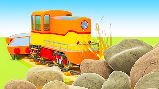 The Train & Railway Crash! The Trains cartoons for kids. Helper cars. Emergency vehicles for kids