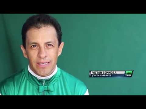 Victor Espinoza rides Hard Aces in the TVG Pacific Classic