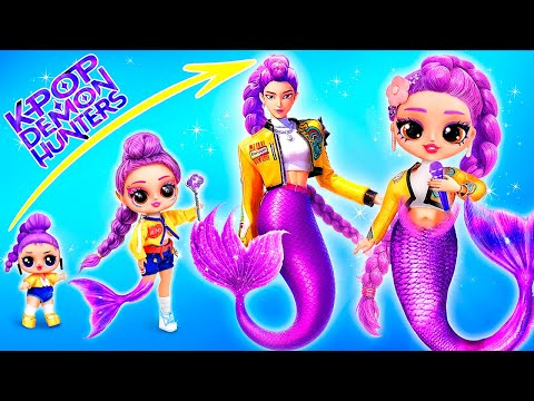 K-pop Demon Hunters Mermaids Growing Up! LOL Doll Crafts OMG