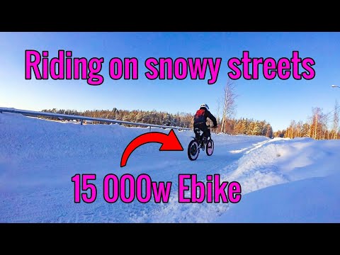 15000w Ebike Riding On Snowy Streets