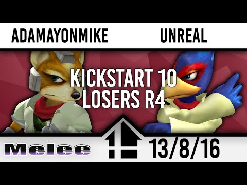 Kickstart 10 Losers R4 - Adamayonmike (Fox, Falco) vs Unreal (Falco,Fox)