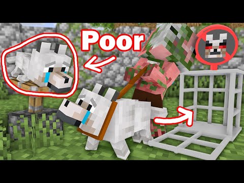 Monster School : Baby Zombie and Dog Rescues Dad - Minecraft Animation