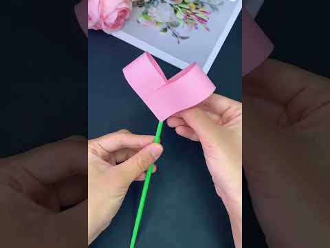 小朋友可以自己动手完成的爱心花朵，亲手制作送给老师#教师节手工 #教师节礼物 #手工花 #幼儿园手工 #手工diy