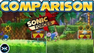 Classic Sonic Green Hill Zone Comparison (Sonic Forces vs Sonic Generations)
