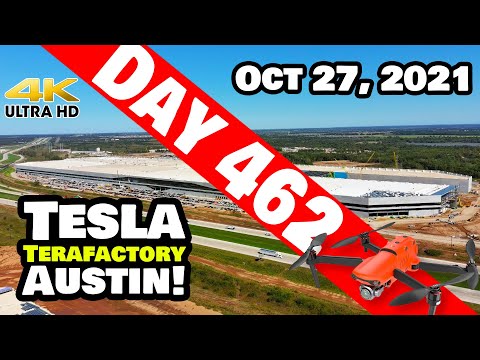 Tesla Gigafactory Austin 4K  Day 462 - 10/27/21 - Tesla Terafactory TX - WINDY TOUR OF GIGA TEXAS!