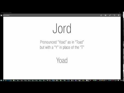 Pronunciation of Jord