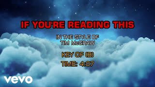 Tim McGraw - If You&#39;re Reading This (Karaoke)