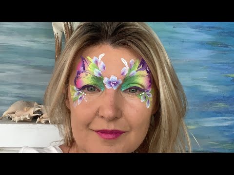 Fast and easy rainbow butterfly face paint tutorial.