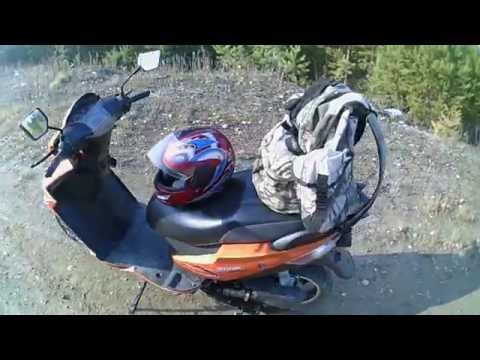 путешествие на скутере к таежной речке.