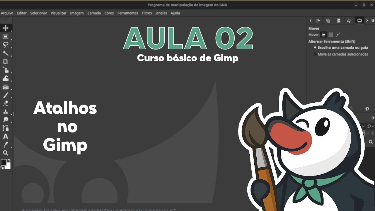 Curso básico de GIMP Aula 02 atalhos e ferramentas