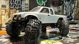 Little guy racing competition crawler on backyard crawler course