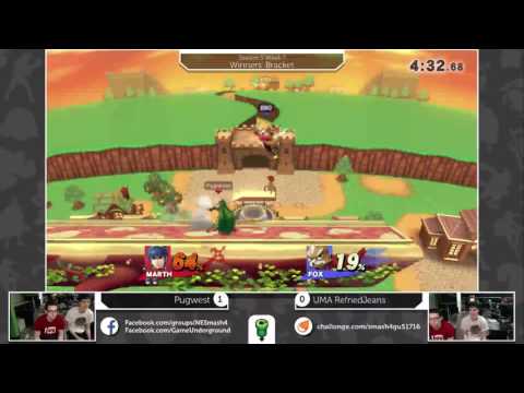 S4@GU 5-17 (Winner's Bracket): Pugwest (Marth) vs UMA RefriedJeans (Fox)