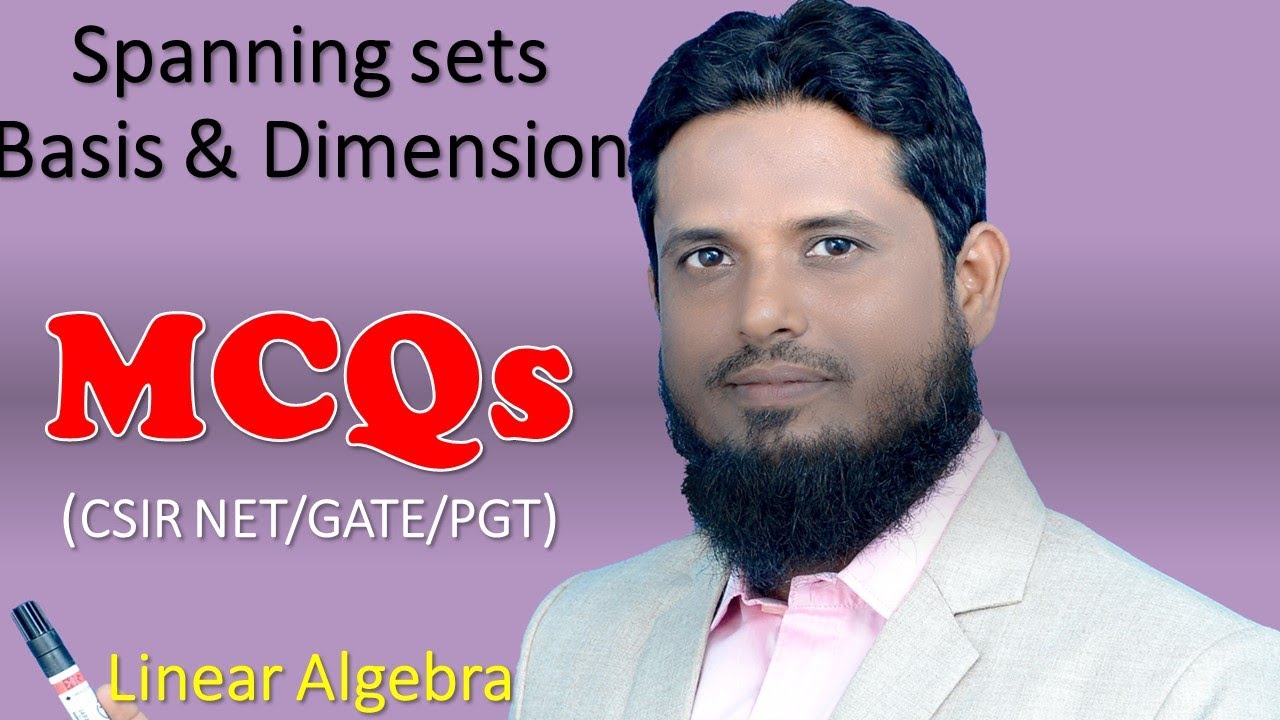 MCQ39 vector subspaces, dimensions & linearly independent, #Basis #linear_algebra #pgt_math #csirnet