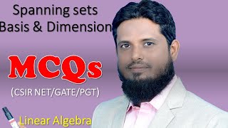 MCQ39 vector subspaces, dimensions & linearly independent, #Basis #linear_algebra #pgt_math #csirnet