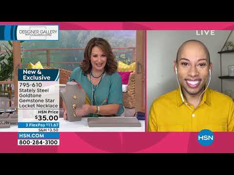 Stately Steel Goldtone Gemstone Star Locket Chain Neckla...