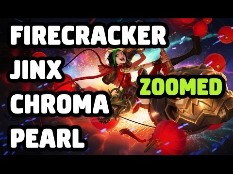 FIRECRACKER JINX CHROMA PEARL SKIN ZOOMED SPOTLIGHT - LEAGUE OF LEGENDS
