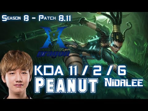 KZ Peanut NIDALEE vs RENGAR Jungle - Patch 8.11 KR Ranked