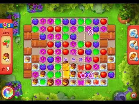 GardenScapes Level 2894 no boosters (18 moves)