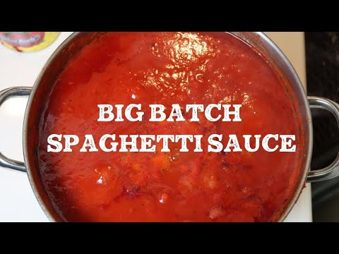 Big Batch, Slow-Cooked Spaghetti Sauce (no meat)
