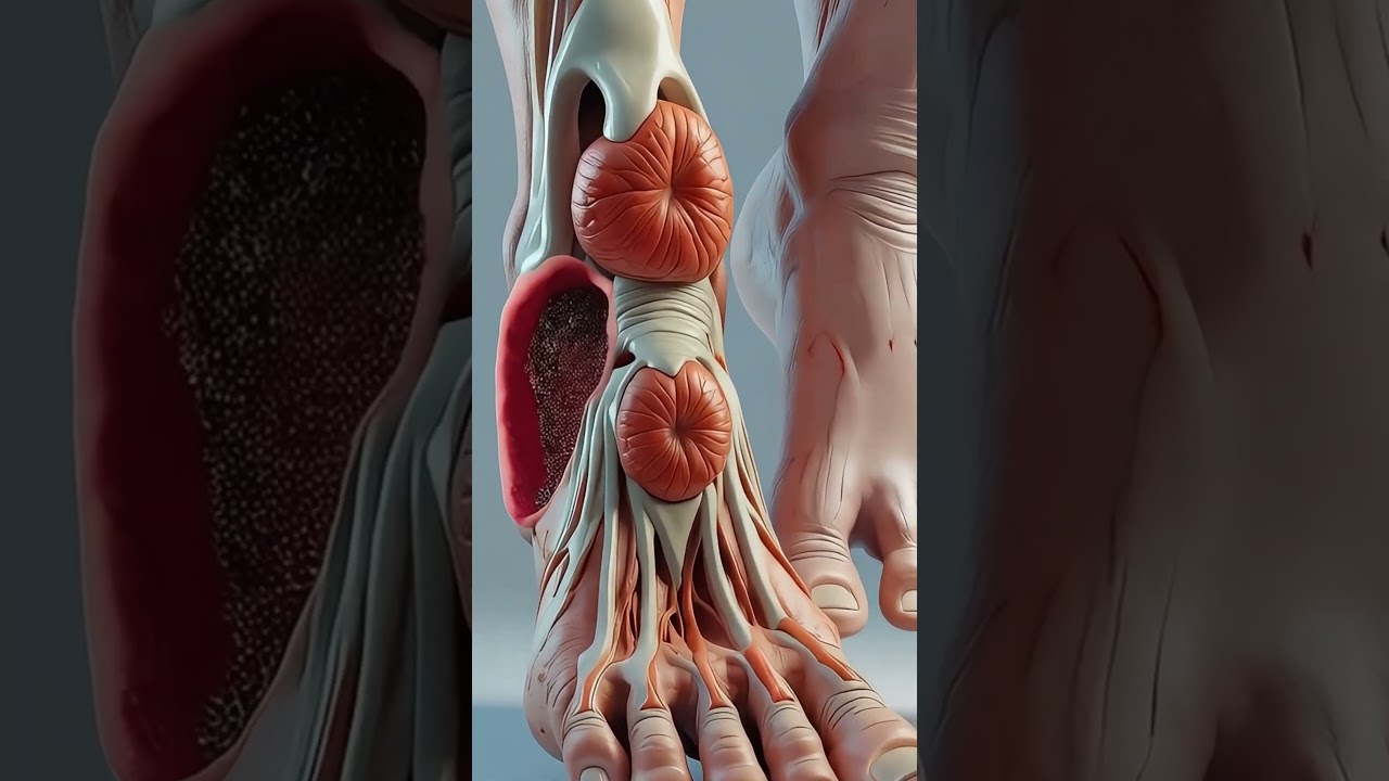 Gout Attack in 3D – See How It Destroys the Foot!  #aihealth #anatomy #3danimation #3dmodeling