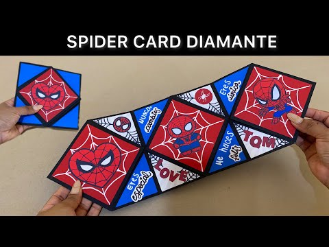 Tutorial SPIDER CARD diamante | Tarjeta desplegable sorpresa de amor