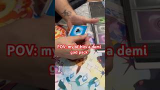 hitting a prismatic evolution demi god pack 🔥 we were in SHOCK 🤯 #pokemon #pokemontcg #reels