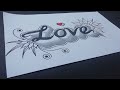 3D Drawing Love On Paper How To Draw 3D Love Simple
