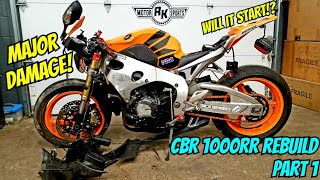 Download lagu Rebuilding a WRECKED 2009 CBR 1000RR Repsol Part 1 (WILL IT RUN!?) mp3