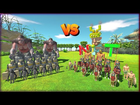 EPIC BATTLE: MUTANT APE Army vs ANCIENT HUMAN Army - Animal Revolt Battle Simulator!!