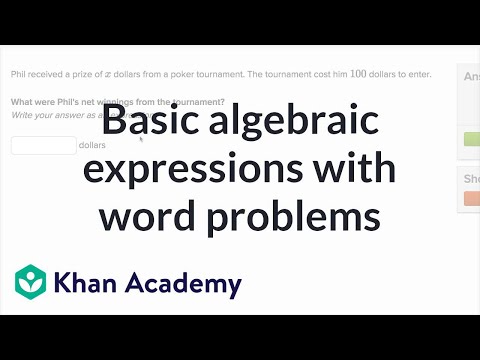Writing basic algebraic expressions word problems