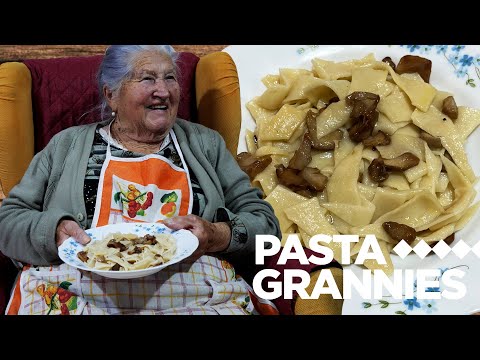Easy pasta with mushrooms made by 95-year-old Rosaria!