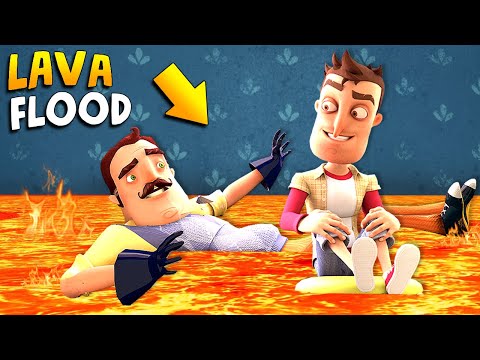 FLOODING EVERYTHING IN LAVA!!! (The Floor Is Lava) | Hello Neighbor Gameplay (Mods)