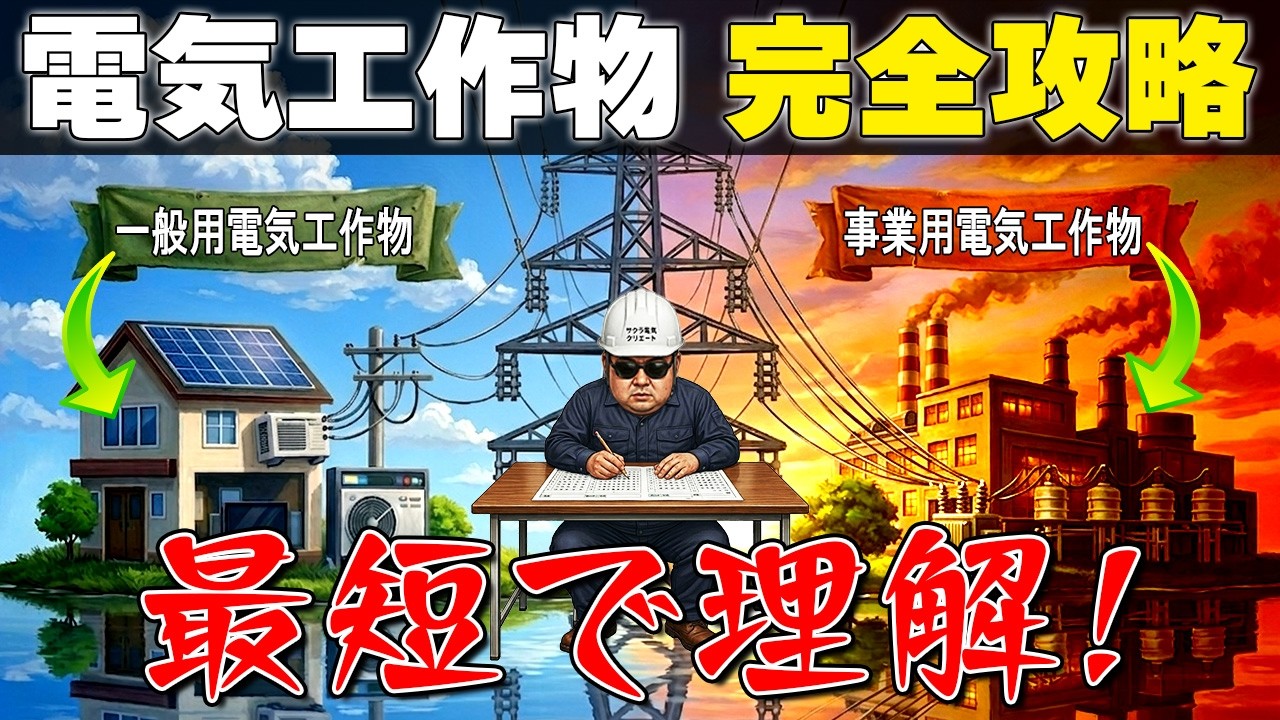 【超重要】暗記で覚えるサービス問題‼️電気工作物｜9割が勘違いしている一般と事業用を一発で理解‼️