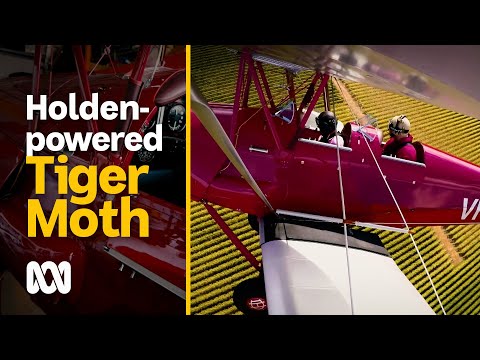 Taking a restored holden powered WWII De Havilland Tiger Moth biplane for a spin ABC Australia