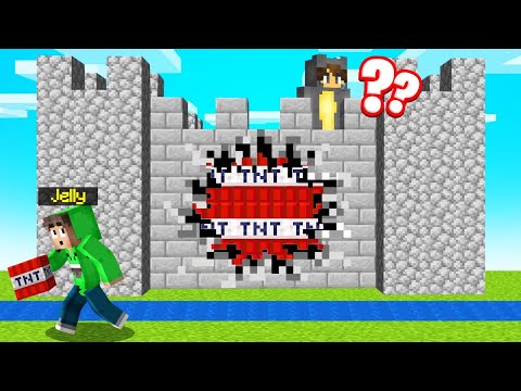 EPIC EXPLOSION PRANK: Jelly DESTROYS Friends' Castle?! (Hardcore Minecraft)