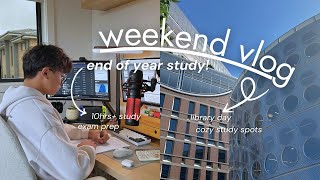 productive weekend vlog 📅🌱 // library day, exam study, room cleaning, project work + more!