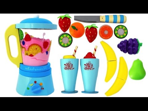Toy Blender Playset Learn Fruits & Vegetables with Wooden Velcro Toys for Kids