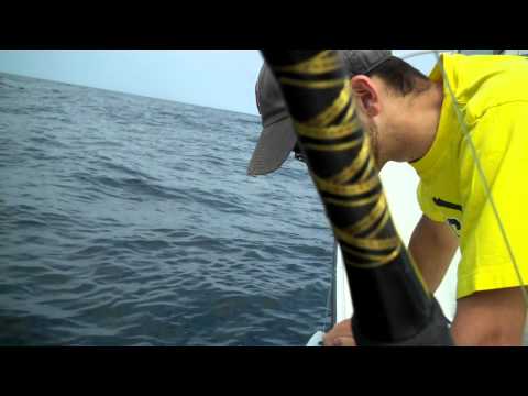 Joe doesn't like the boat ride - seasick