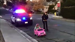 Officers Pull Over Little Pink Mercedes! #FunnyVideos #Shorts