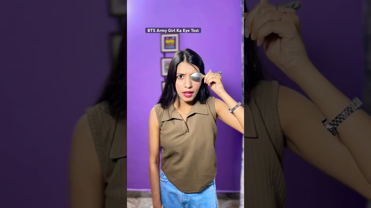 BTS Army Girl Ka Eye Test 😅🤣 #viralshort #comedy #funny #btsarmy