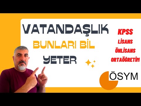 KPSS VATANDAŞLIK ANAYASA FULL TEKRAR TEK VİDEO BUNLARI BİL YETER