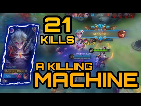 DYRROTH GAMEPLAY ~ (( MANIAC )) 21 KILLS ~ 100% MONSTER ~ A KILLING MACHINE ~ RTC ML GAMEPLAY