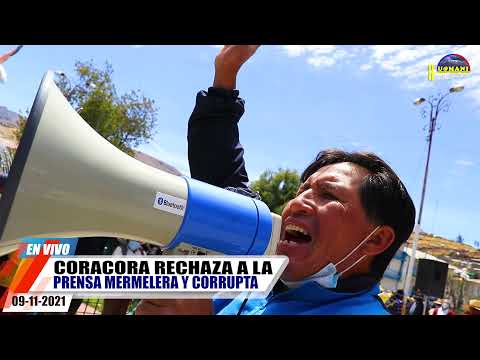 CORACORA - EL PUEBLO DE CORACORA RECHAZA ALA PRENSA MERMELERA Y CORRUPTA CON HUAMANI PORODUCCIONES