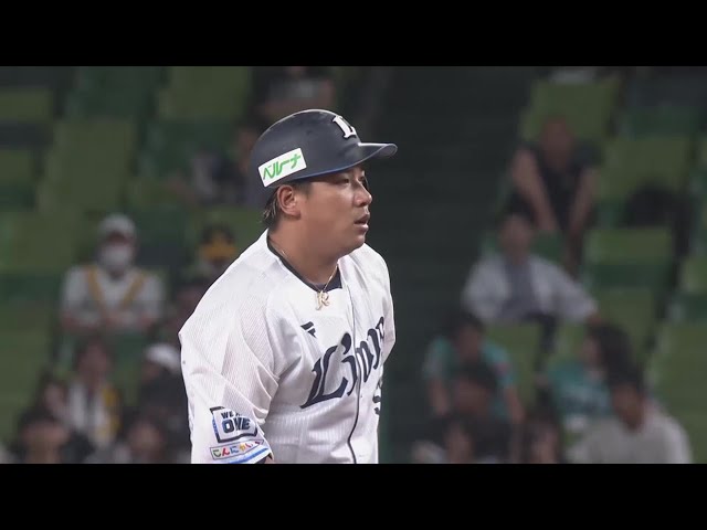 【7回裏】ライオンズ・愛斗 左中間を深々と破るタイムリー2ベースヒットで貴重な追加点!!  2023年9月14日 埼玉西武ライオンズ 対 福岡ソフトバンクホークス