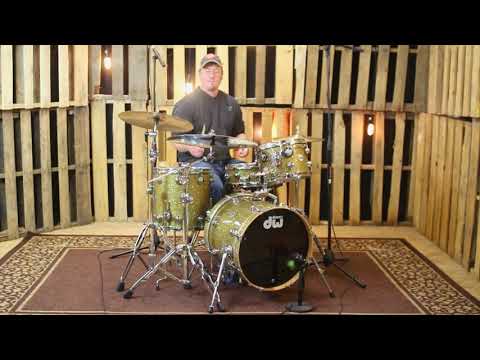 DW Collector's Maple/Mahogany Gold Galaxy Drum Set - 18, 12, 14, 5x14 - SO#856963