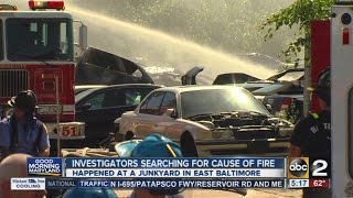 Junkyard fire in East Baltimore under investigation