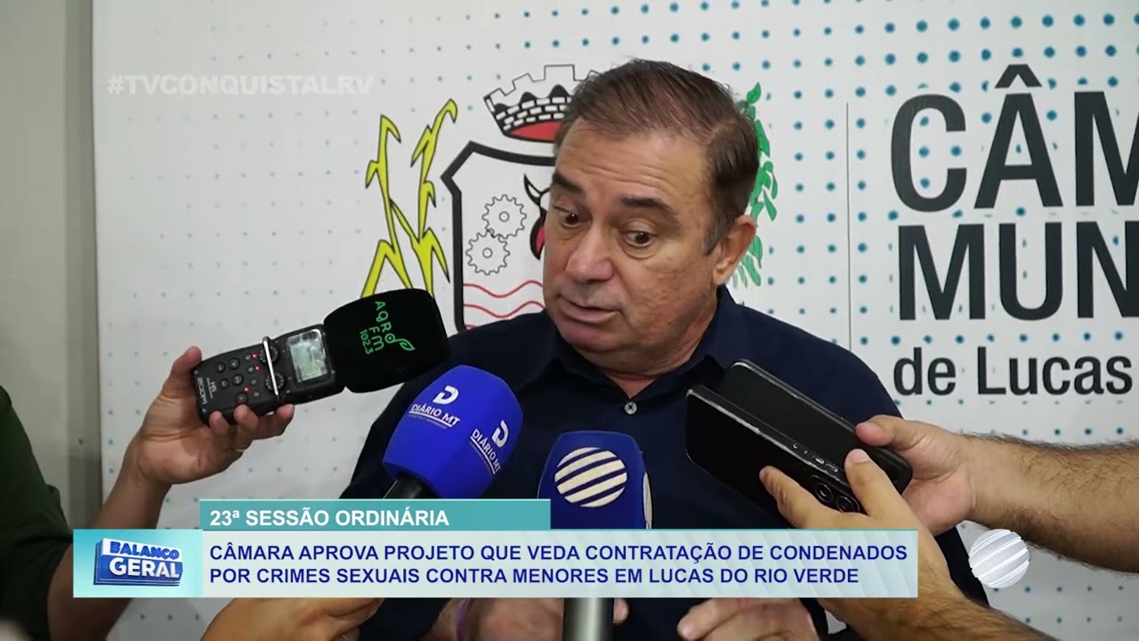 A Câmara Municipal aprova projeto que veda contratação de condenados por crimes sexuais contra menores em Lucas do Rio Verde