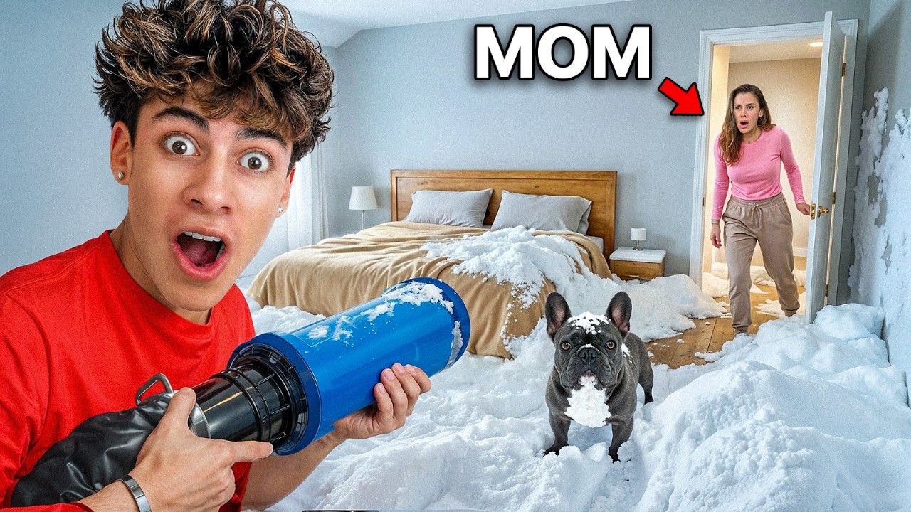 I ACTUALLY Filled my Mom’s Room with Snow