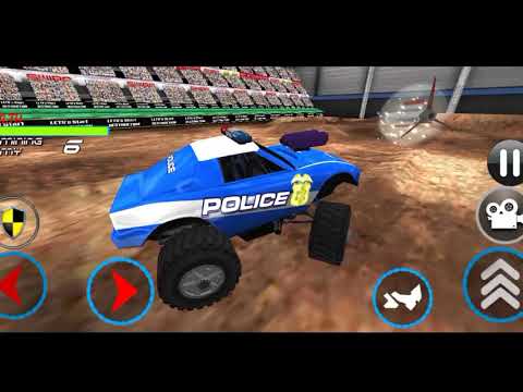 Realistic US police monster trucks. Us police monster Damolitison Derby 2019