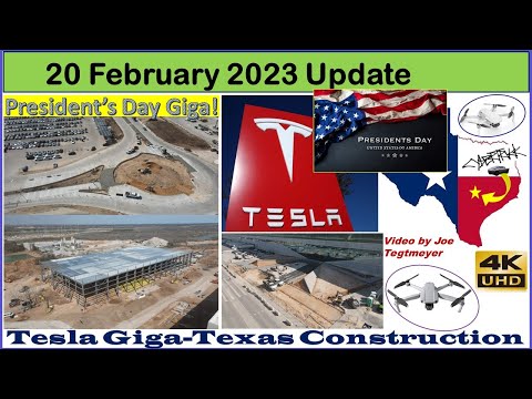 Presidents Day, White Stain, Traffic Circle progress! 20 February 2023 Giga Texas Updates (10:35AM)